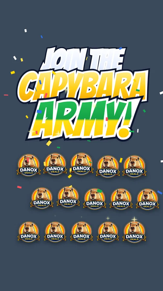 A Join the Capybara Army banner above rows of capybara badges